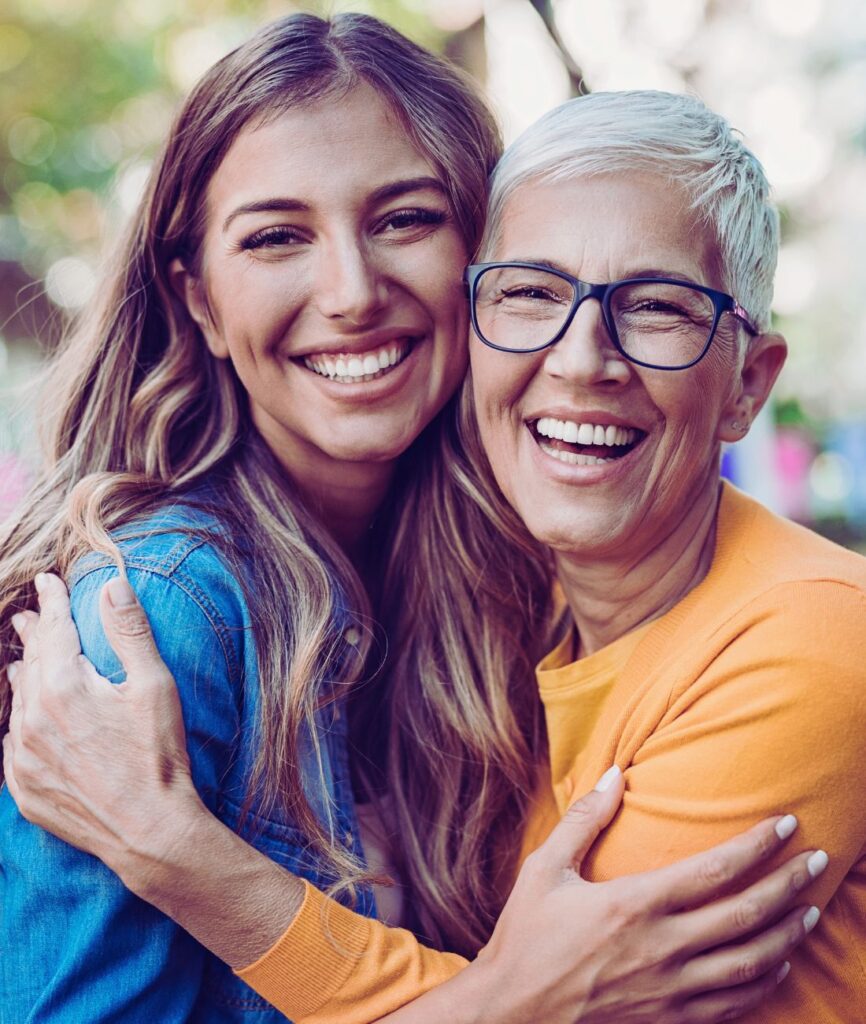 a picture of a woman and her mother depicting what family counseling can do